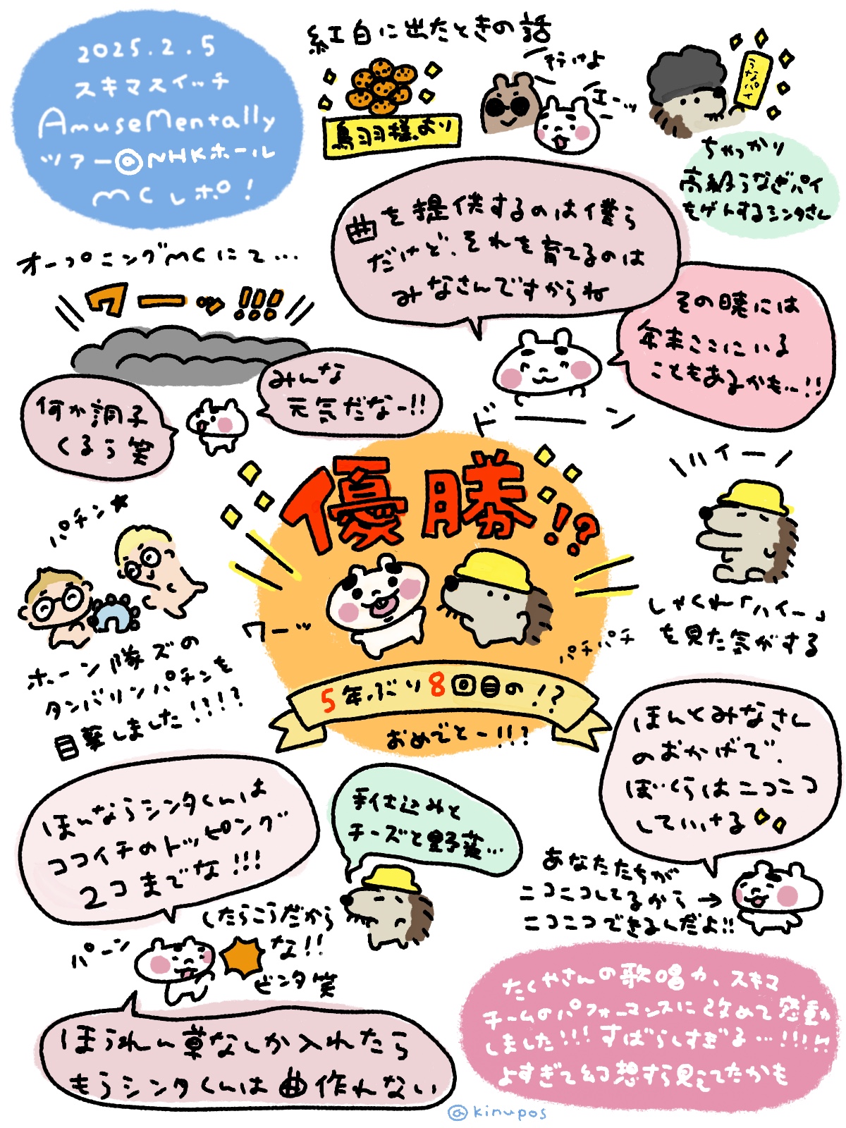 イラスト｜2025.2 スキマスイッチ ライブレポ「TOUR 2024-2025 “A museMentally”」東京